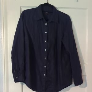 Quince Midnight Blue Shirt - 100% Linen Material